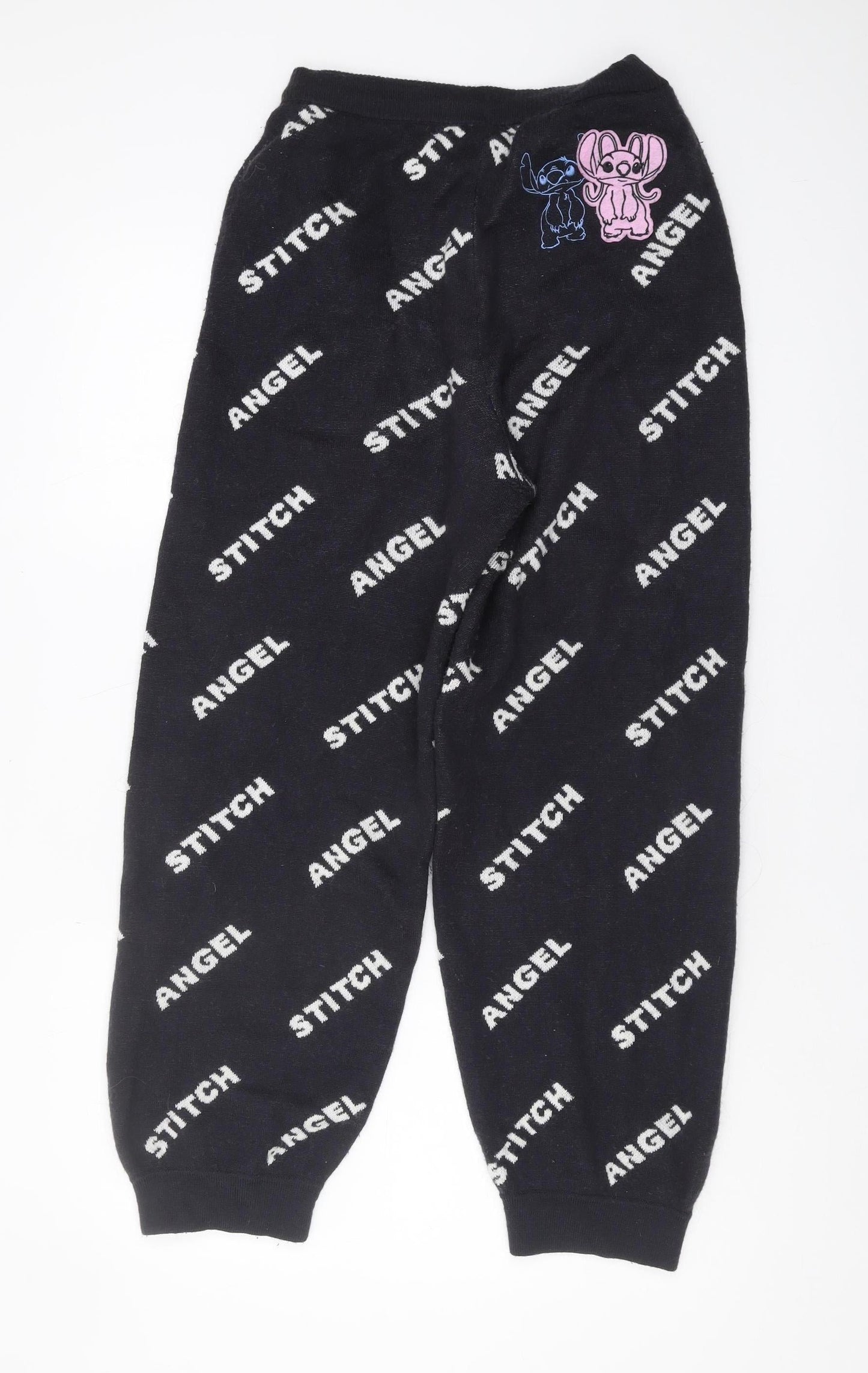 Disney Unisex Black Joggers S - Stitch & Angel
