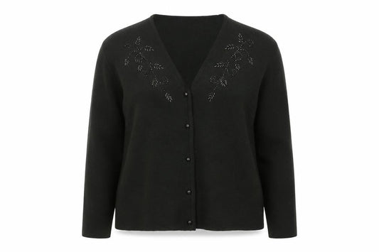 Eastex Women's Green V-Neck Cardigan L