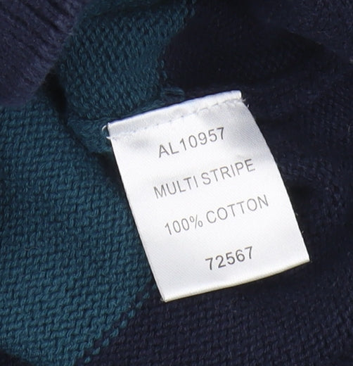 Cotton Traders Men's XS Striped Roll Neck Jumper