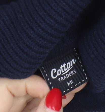 Cotton Traders Men's XS Striped Roll Neck Jumper