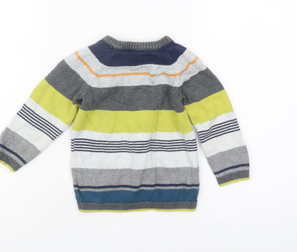 H&M Unisex Baby Multicoloured Striped Pullover Jumper Size 56