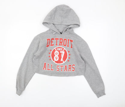 New Look Girls Grey Pullover Hoodie 146 Sports Style