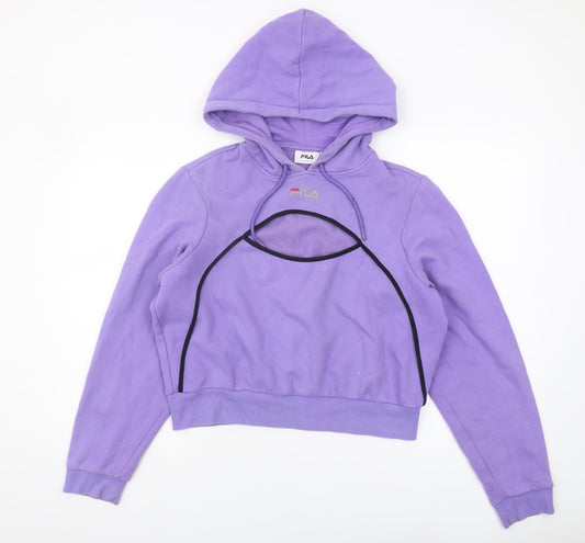 FILA Women's Purple Logo Hoodie Size L