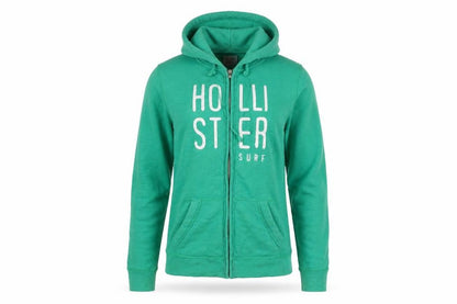 Unisex Adults UK Size L Hollister Green Full Zip Hoodie