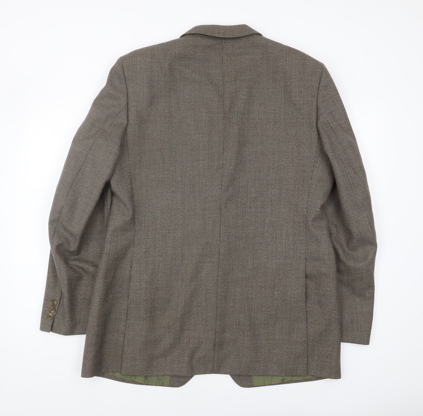 Steegan Men's Brown Check Wool Blazer 42R Regular Fit