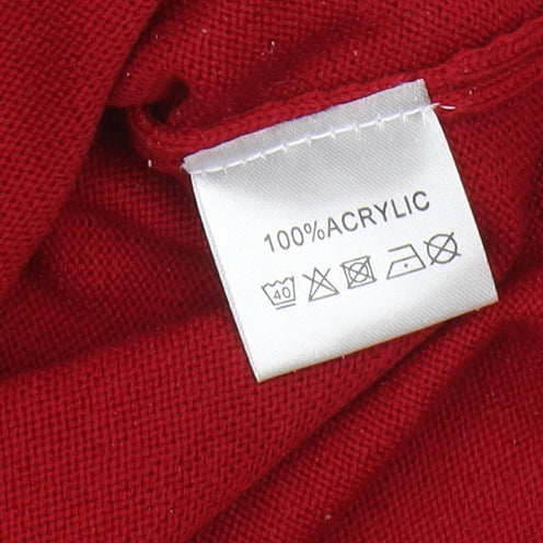 Classic Women's Red V-Neck Pullover Jumper Size 12