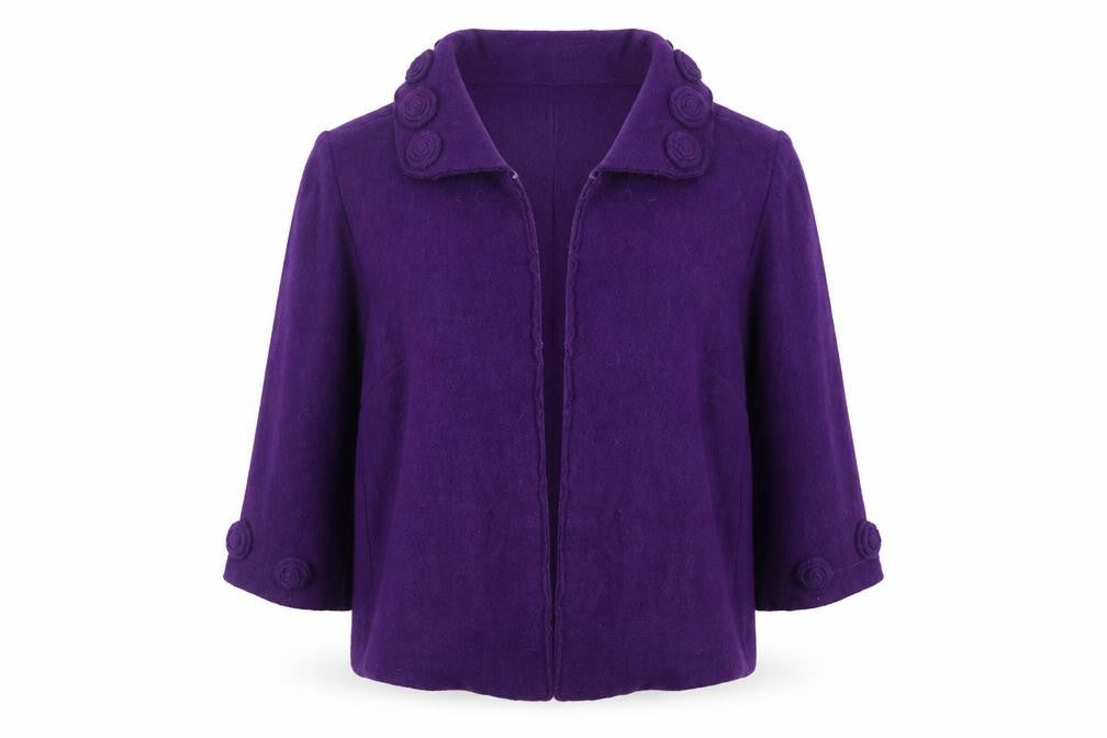 Womens UK Size XL Fenn Wright Manson Purple Cardigan Jumper