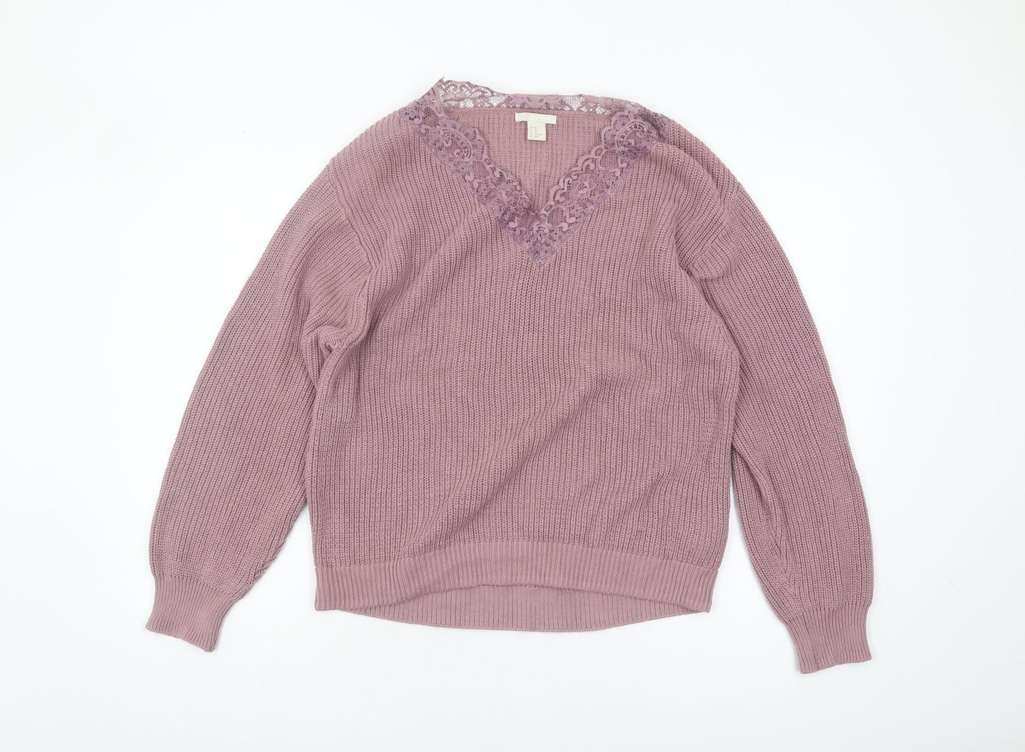 Womens UK Size XS H&M Purple Pullover Jumper