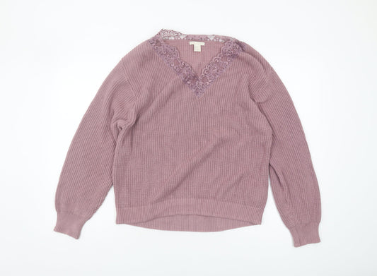 Womens UK Size XS H&M Purple Pullover Jumper