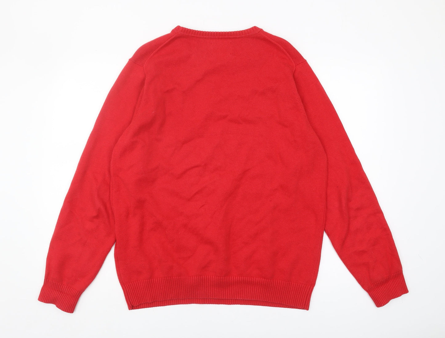 Morley Men's Red Cotton Pullover Jumper, Size L