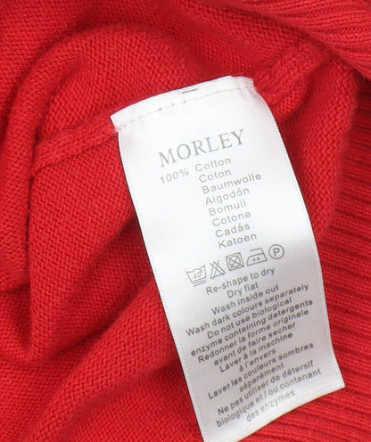 Morley Men's Red Cotton Pullover Jumper, Size L