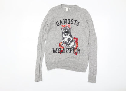 Womens UK Size XS H&M Grey Pullover Jumper