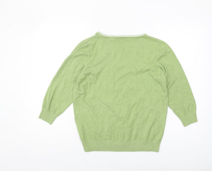 Womens UK Size 18 Per Una Green Pullover Jumper