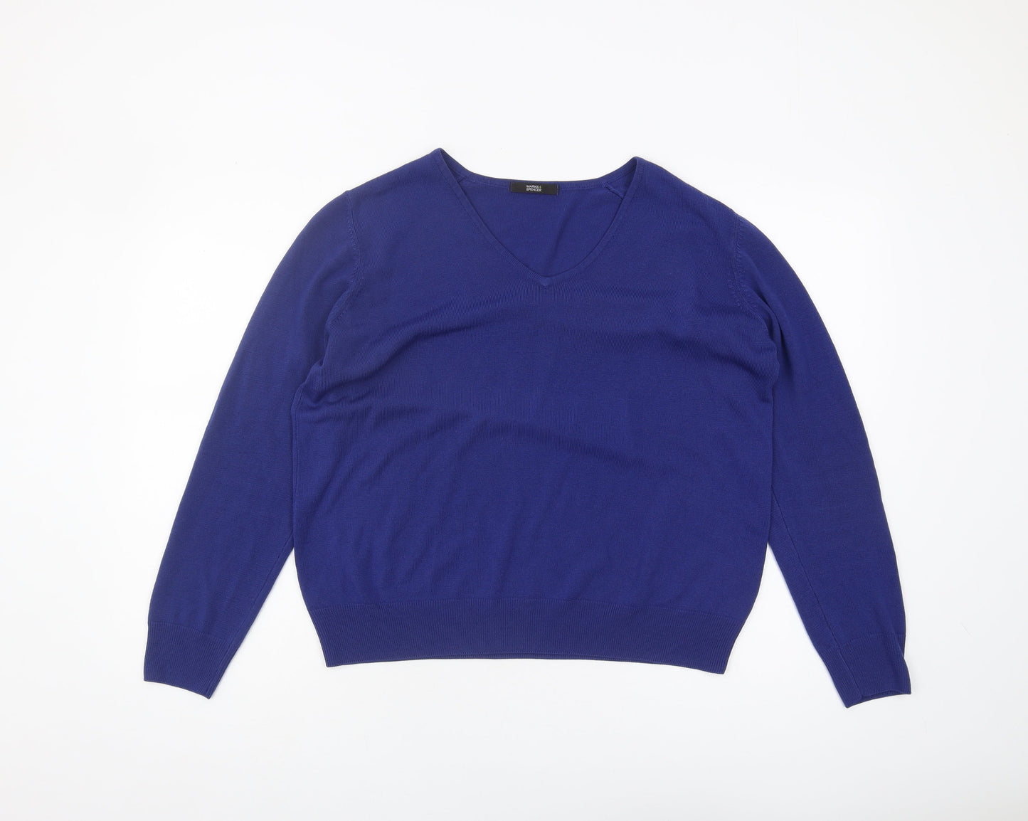 Womens UK Size 18 Marks and Spencer Blue Pullover Jumper