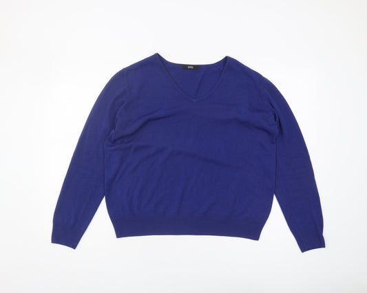 Womens UK Size 18 Marks and Spencer Blue Pullover Jumper