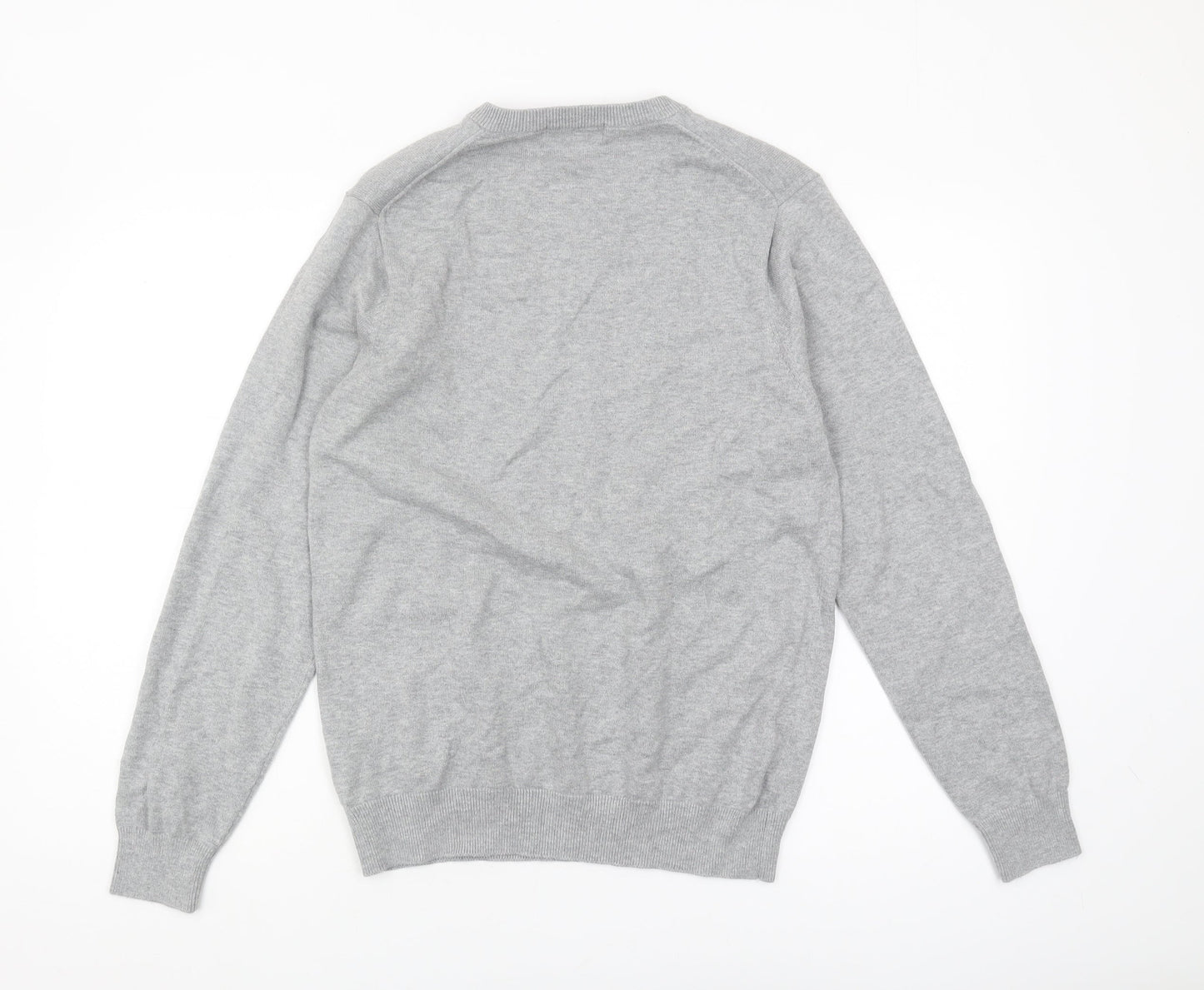 Marks and Spencer Men's Grey V-Neck Pullover Jumper S