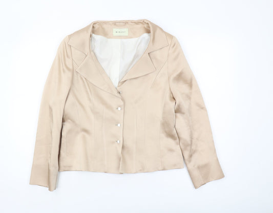 Minuet Women's Beige Suit Jacket Size 12 Classic Single-Breasted