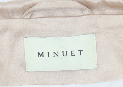 Minuet Women's Beige Suit Jacket Size 12 Classic Single-Breasted