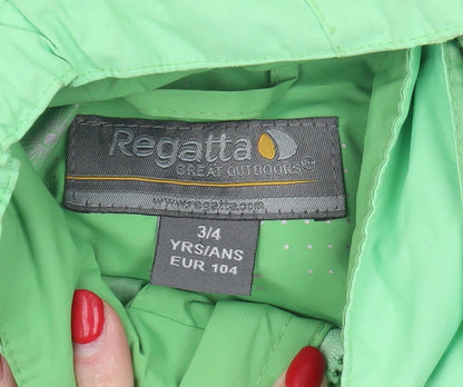 Regatta Boys Green Waterproof Jacket 3-4 Years