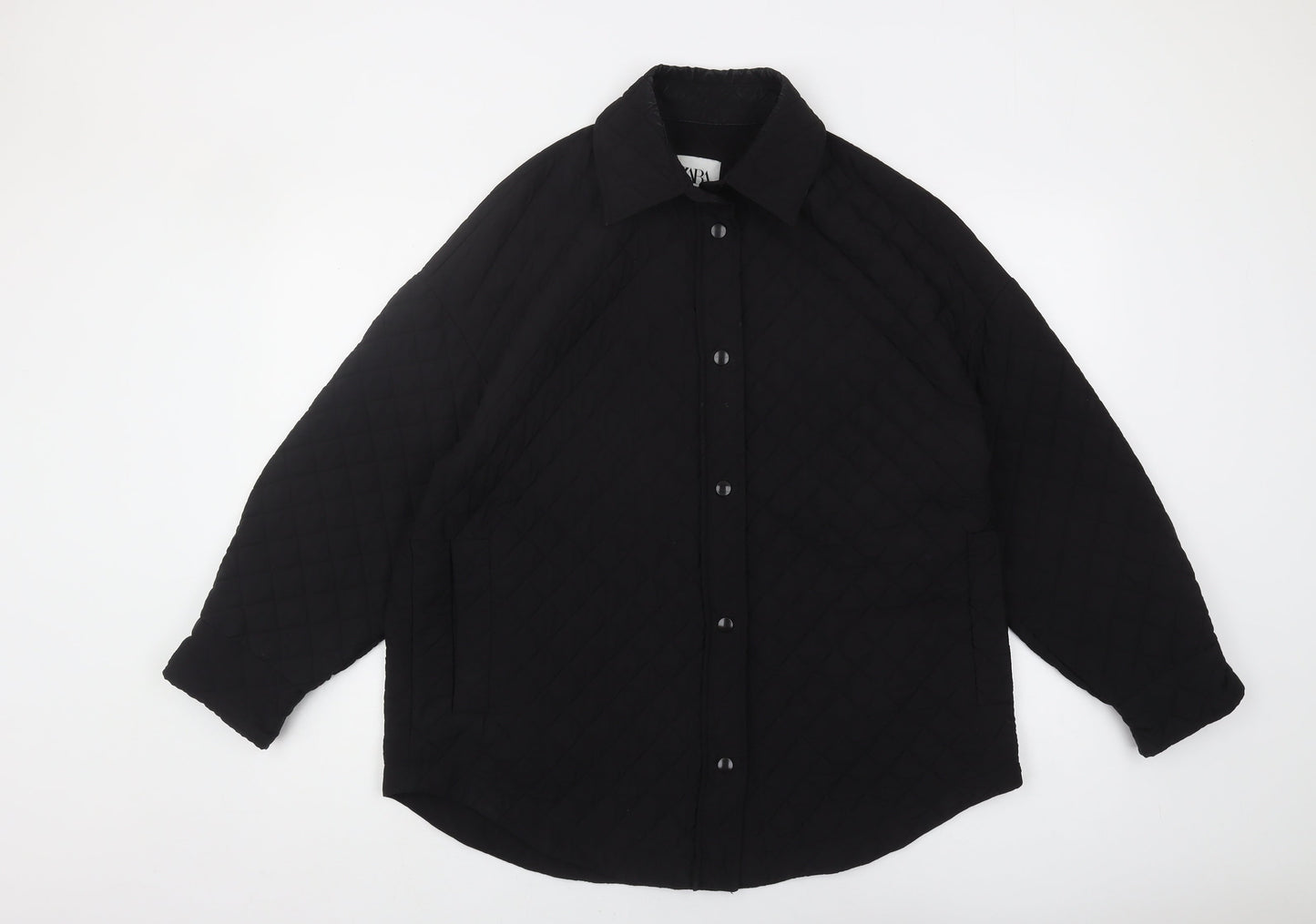 Zara Men's Black Quilted Jacket M - Casual Style