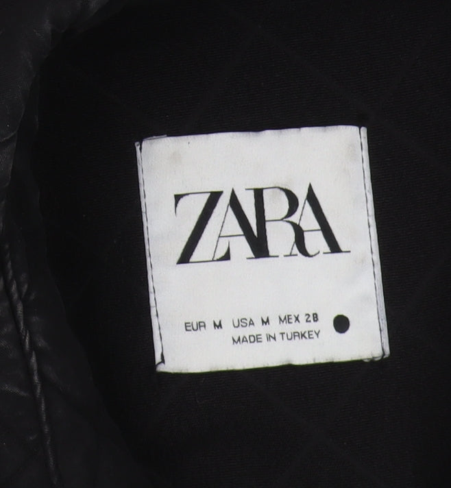 Zara Men's Black Quilted Jacket M - Casual Style