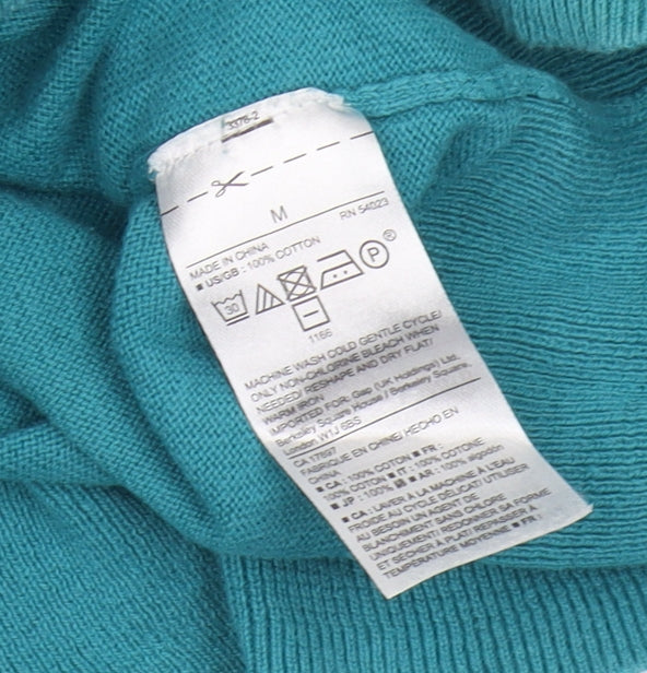 Gap Men's Green V-Neck Jumper - M, Cotton Casual