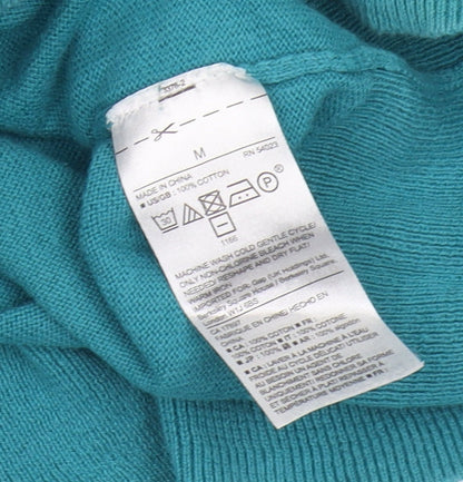 Gap Men's Green V-Neck Jumper - M, Cotton Casual