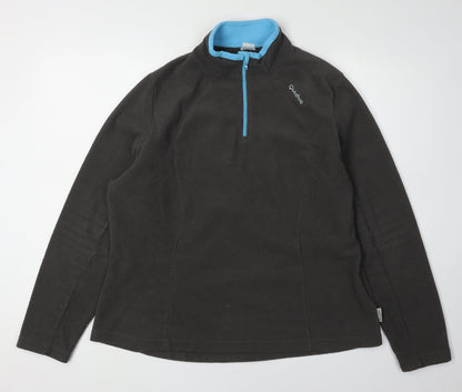 Unisex Adults UK Size XL Quechua Black 1/4 Zip Sweatshirt