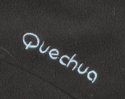 Unisex Adults UK Size XL Quechua Black 1/4 Zip Sweatshirt