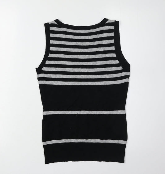 Womens UK Size 10 Red Herring Black Vest Jumper