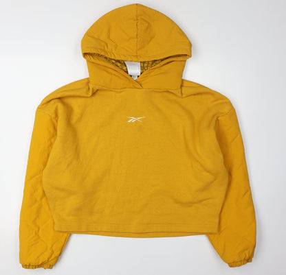 Reebok Women's Yellow Hoodie Size L Lightweight Logo