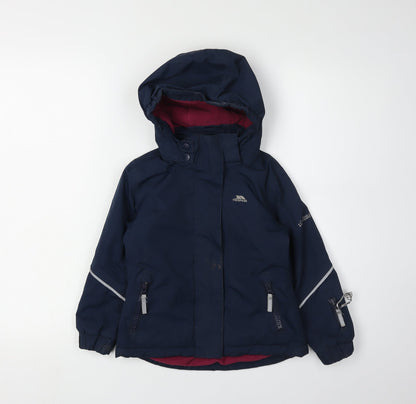 Trespass Girls Blue Rain Coat Jacket, 2-3 Years, Waterproof
