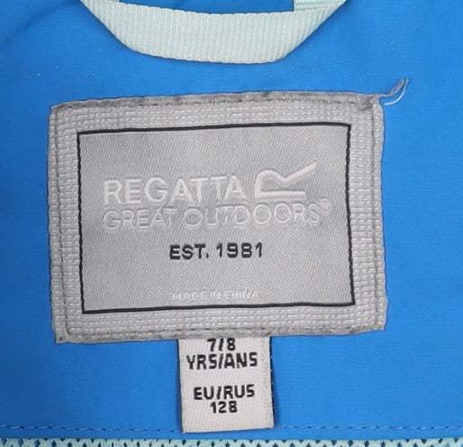 Regatta Boys Blue Waterproof Jacket 8 Years - Hooded Outdoor
