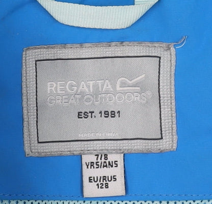 Regatta Boys Blue Waterproof Jacket 8 Years - Hooded Outdoor
