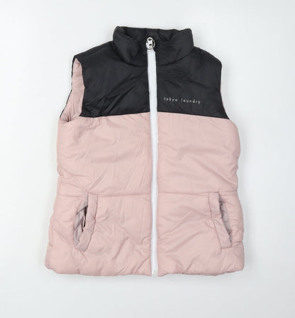 Tokyo Laundry Girls Pink Black Puffer Jacket 9-10 Years