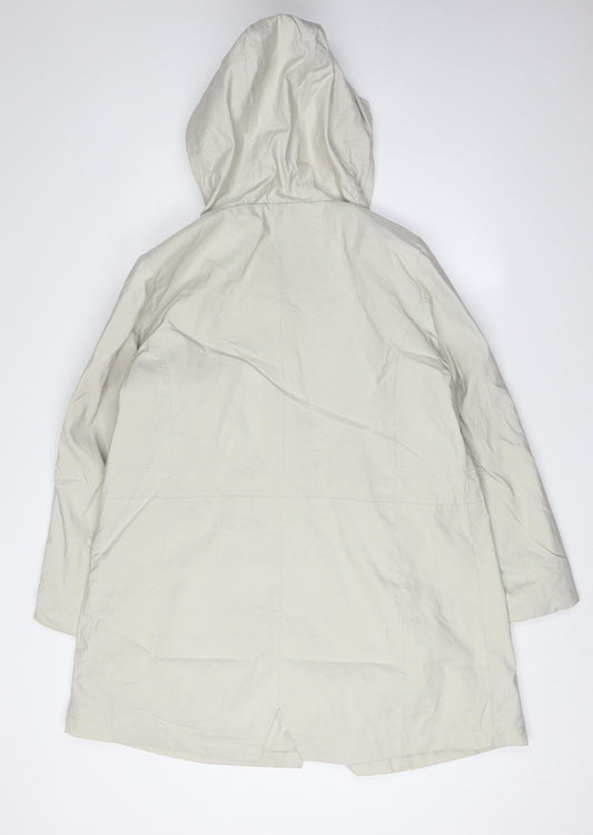 Klass Women's Beige Parka Coat Size 16 Hooded Long