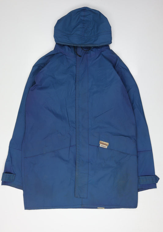 Yoredale Men's Blue Nylon Hooded Parka Jacket L