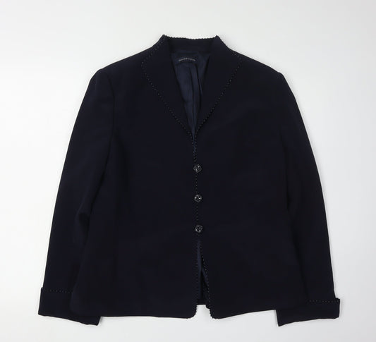 Windsmoor Women's Blue Silk Suit Jacket Size 14