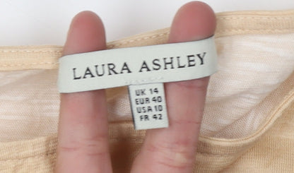 Laura Ashley Women's Beige Animal Print T-Shirt - Size 14