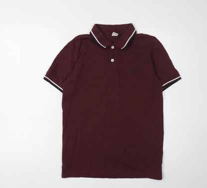 Jack & Jones Men's Red Polo Shirt Size S Short Sleeve