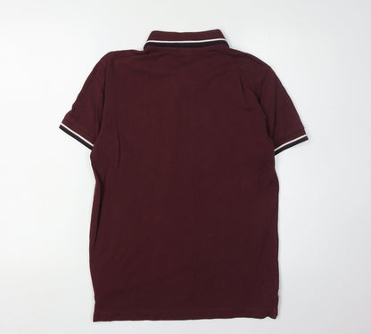 Jack & Jones Men's Red Polo Shirt Size S Short Sleeve