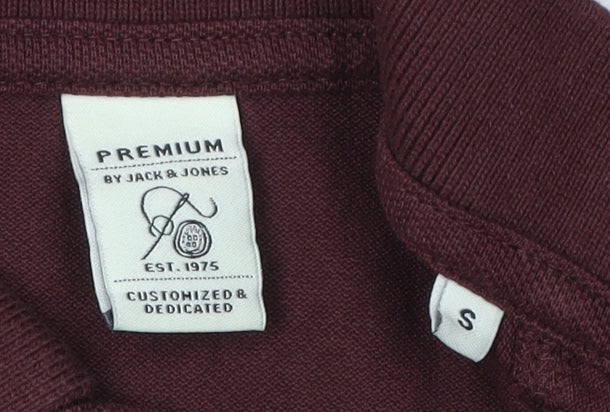 Jack & Jones Men's Red Polo Shirt Size S Short Sleeve