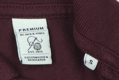 Jack & Jones Men's Red Polo Shirt Size S Short Sleeve