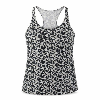 Front view of Calvin Klein Women's Grey Leopard Print Tank Camisole M