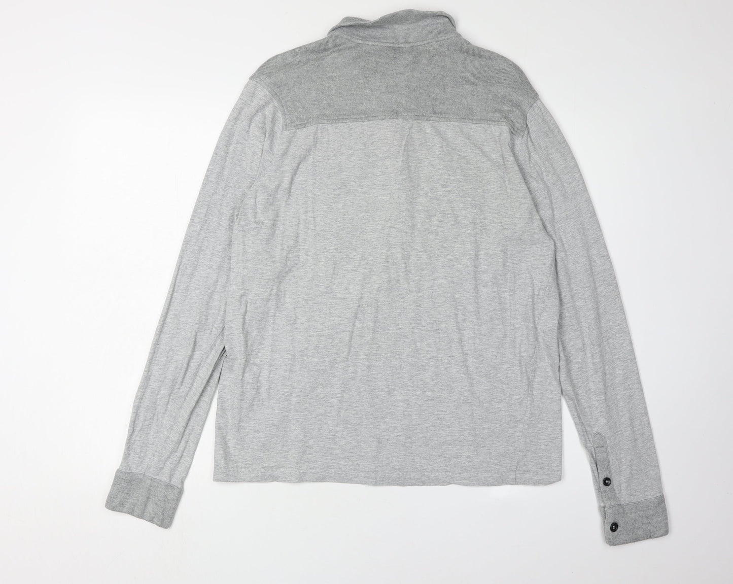 Ted Baker Men’s Grey Collared Henley Jumper - L