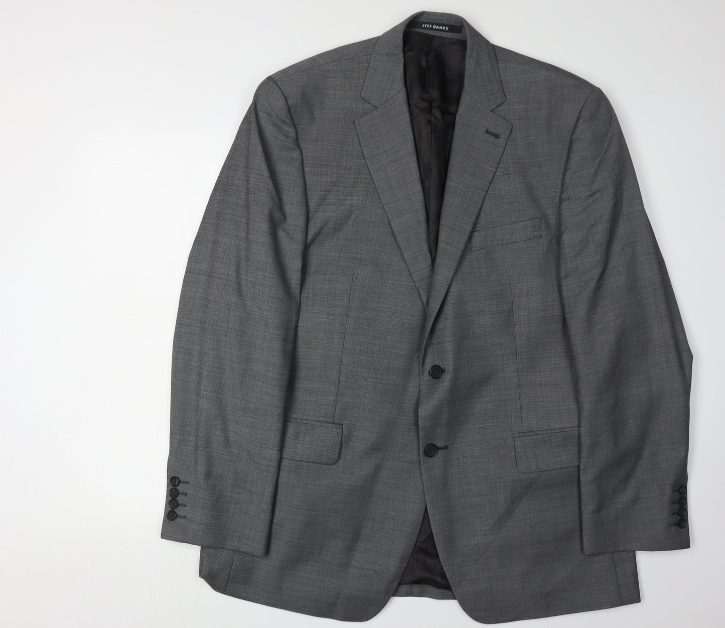 Mens UK Size 42 Jeff Banks Regular Grey Suit Jacket