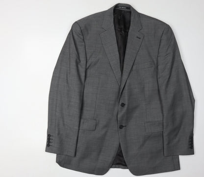 Mens UK Size 42 Jeff Banks Regular Grey Suit Jacket