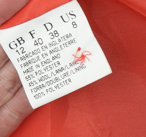 Jacques Vert Women's Orange Blazer, Size 12, Formal Wear
