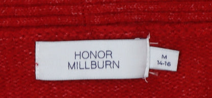 Womens UK Size 14 Honor Millburn Red Cardigan Jumper