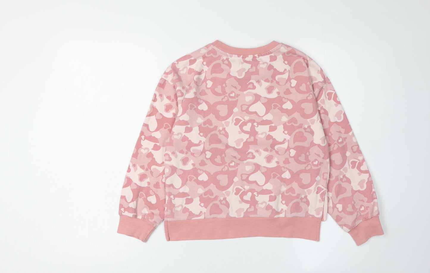 DKNY Girls Pink Heart Sweatshirt - Size S, Casual Style